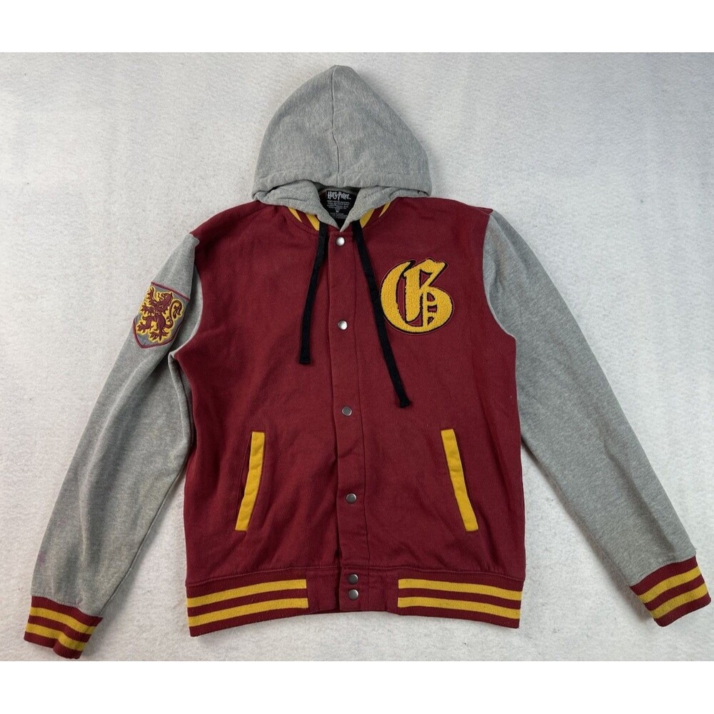 Vintage Harry Potter Gryffindor Official Merch Snap Front Hoodie Men M